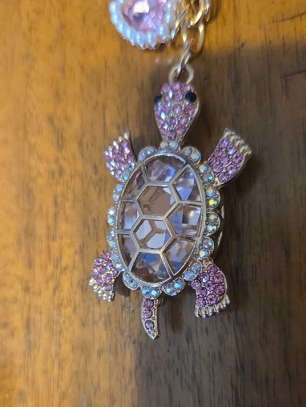Pink Crystal Turtle Bag Charm/ Keychain